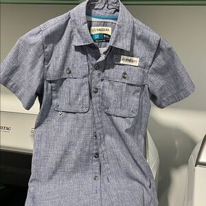 Magellan Outdoors Boy’s Chambray Fish Gear Relaxed Fit Shirt